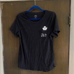 Old Navy Black Short Sleeve Tee with Ghost Design